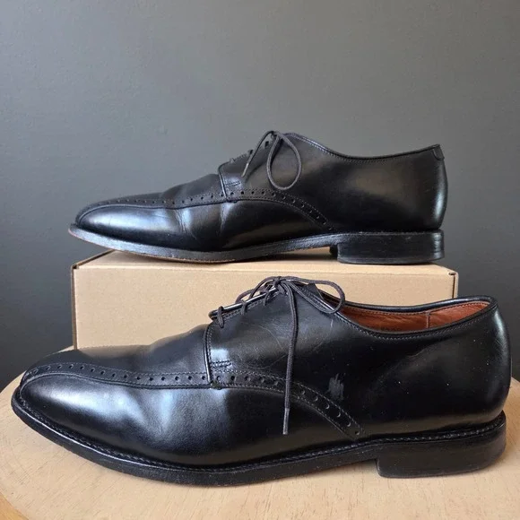 Allen Edmonds Wendell Black Leather Bicycle Toe Oxford‎ Dress Shoes Men 12 3E